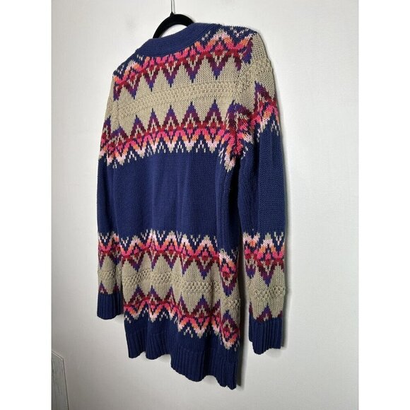 Canyon River Blues Women’s Button Down Sweater Cardigans Blue Pink Vtg Size Lrg - Picture 8 of 9